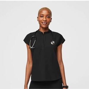 FIGS Black Rafaela Scrub Top